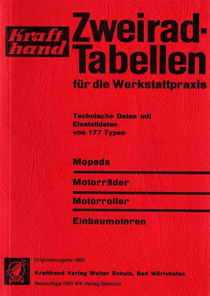 Zweirad-Tabellen für die Werkstattpraxis, Buchcover