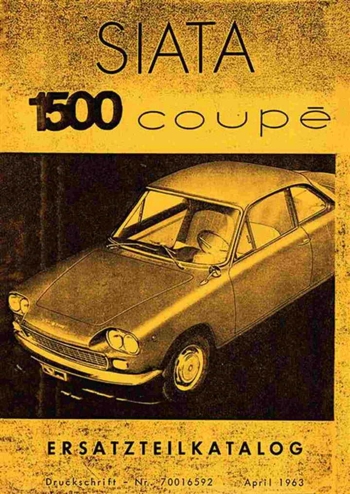Siata 1500 Coupé Ersatzteilkatalog, Buchcover