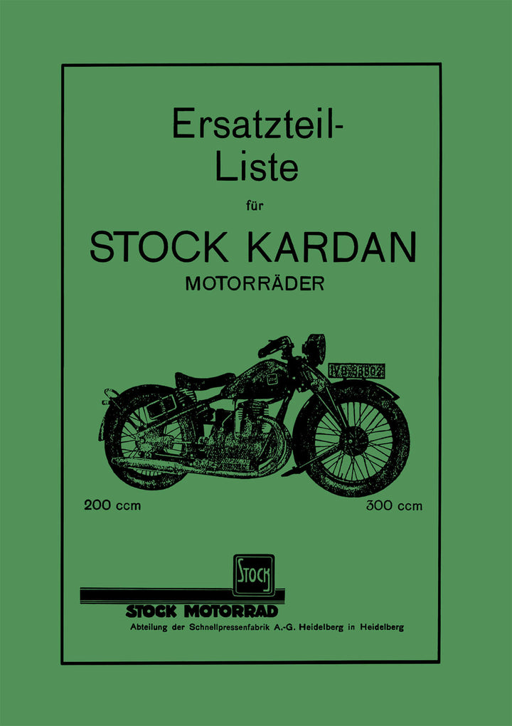 Stock 200 und 300 ccm Kardan-Modelle Ersatzteilkatalog