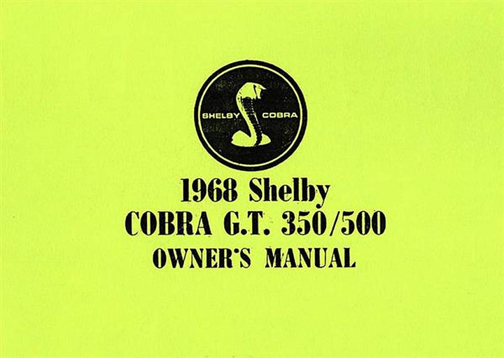 1968 Shelby Cobra G.T. 350/500 Owner’s Manual, Buchcover