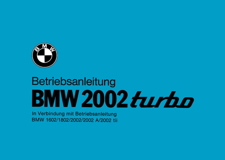 BMW 2002 Turbo Betriebsanleitung, Buchcover