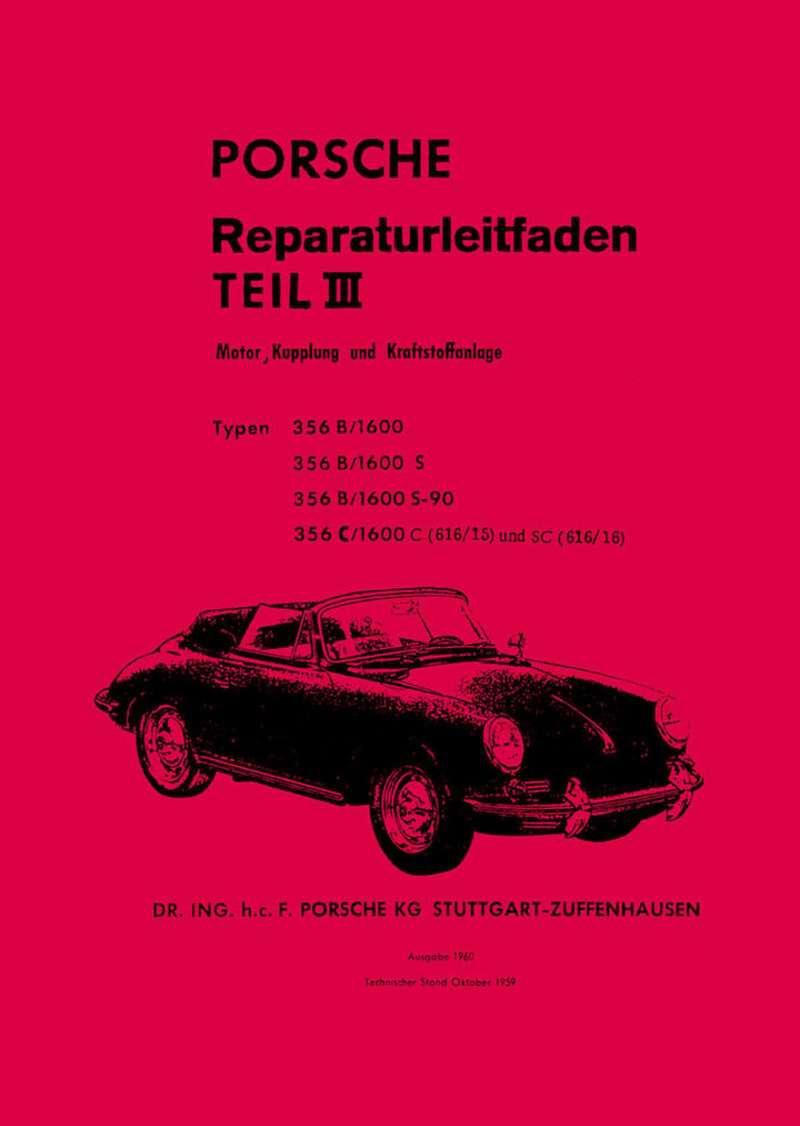 Porsche Typen 356B und 356C Reparaturleitfaden Teil 3, Buchcover