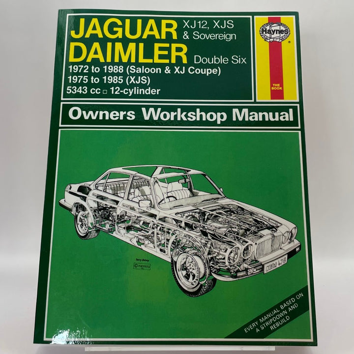 Jaguar XJ12, XJS and Sovereign / Daimler Double Six 1972 to 1988 saloon and XJ coupe, 1975 to 1985 XJS, 5343cc 12-cylinder (Haynes)