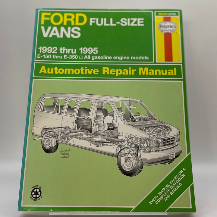Ford Full-Size Vans; 1992 thru 1995; E-150 thru E-350; all gasoline engine models; Automotive (Haynes)