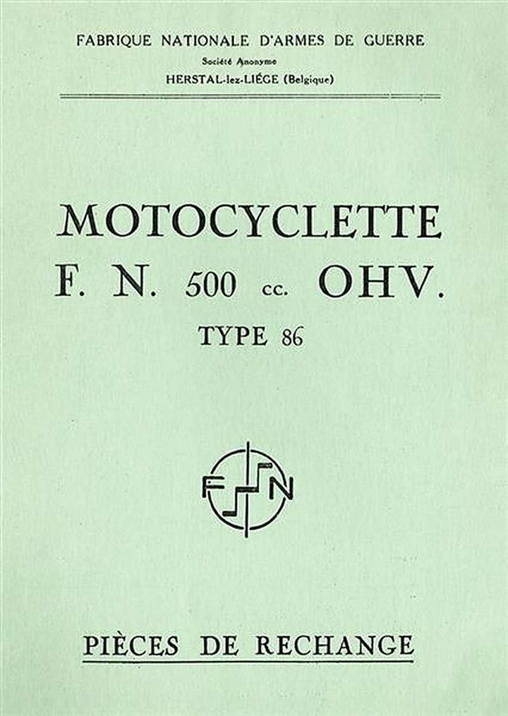 FN 500 OHV Typ 86 Pièces de rechange, Buchcover
