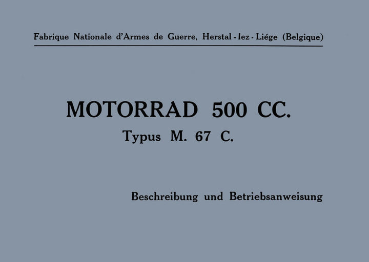 FN 500 Typ M67C Betriebsanleitung, Buchcover