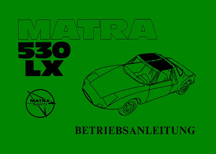 Matra 530LX Betriebsanleitung, Buchcover