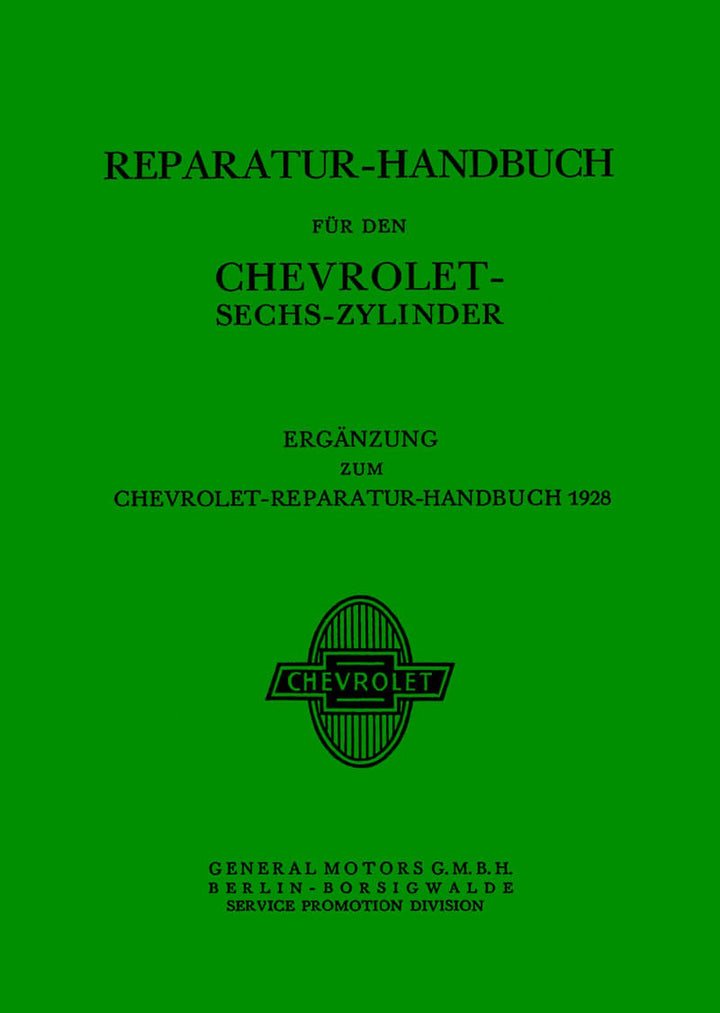 Chevrolet 6-Zylinder Modelle 1929/30 Reparatur-Handbuch, Buchcover