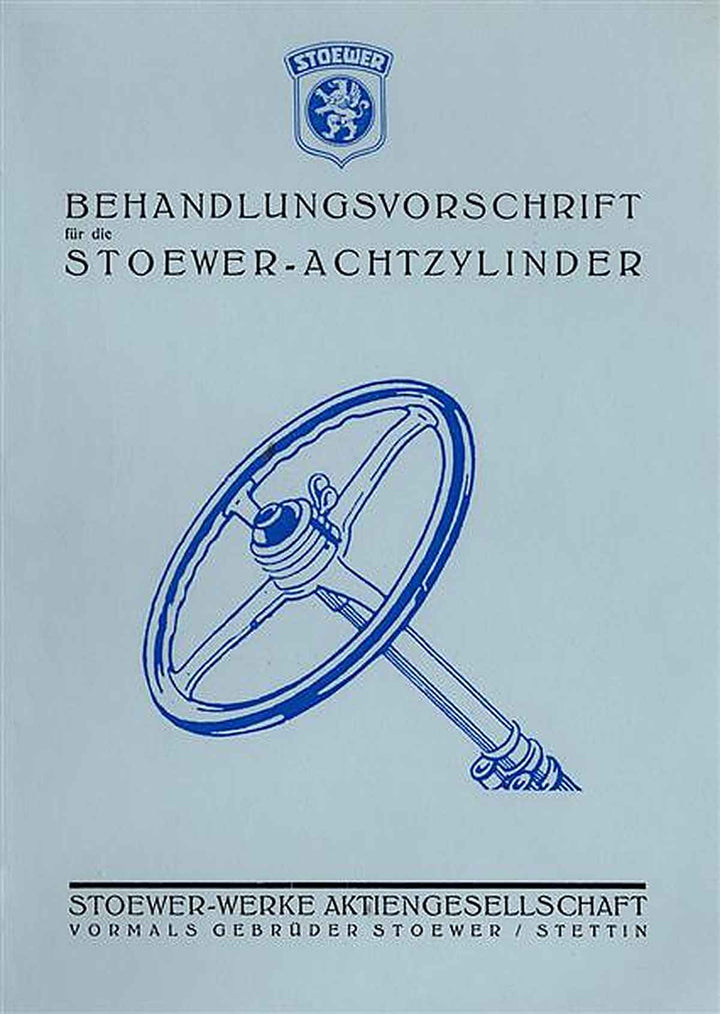 Stoewer 8-Zylinder Betriebsanleitung, Buchcover