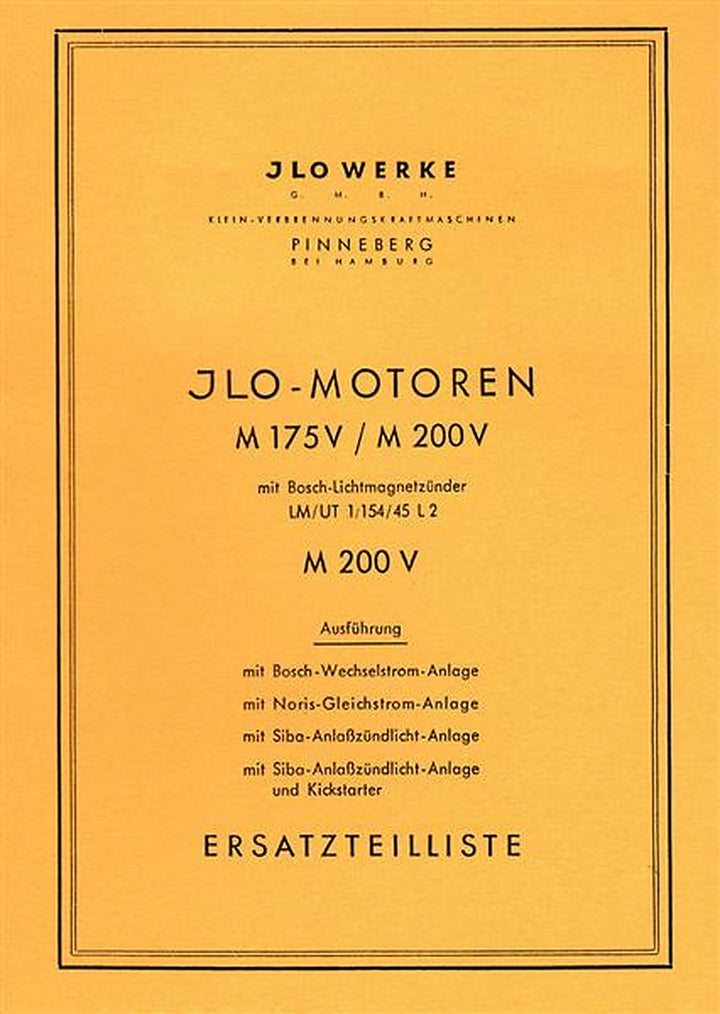 ILO M175 V und M200 V Ersatzteilliste, Titelseite
