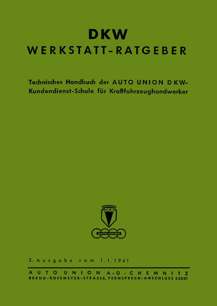DKW Werkstatt-Ratgeber 1941, Titelseite
