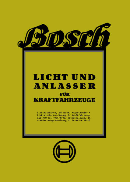 Bosch Licht und Anlasser für Kraftfahrzeuge Betriebsanleitung, Titelseite