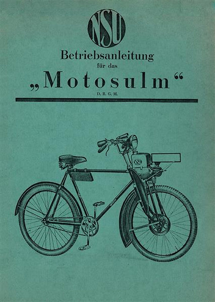 NSU Motosulm Betriebsanleitung, Titelseite