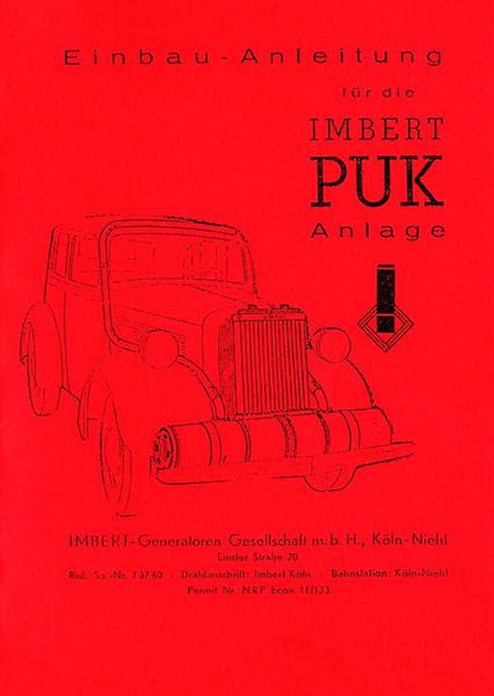 Imbert Holzgas Anlage PUK Einbauanleitung, Titelseite