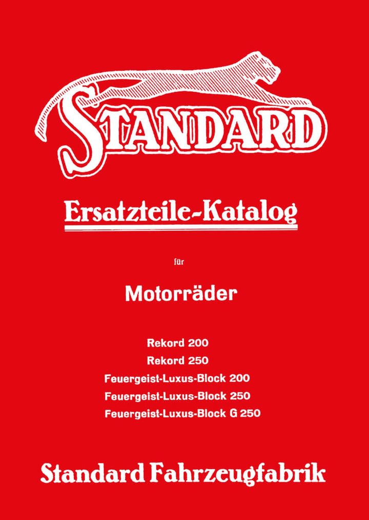Standard Rekord 200/250 Feuergeist-Luxus-Block 200 /250 /G 250 Ersatzteilkatalog, Titelseite