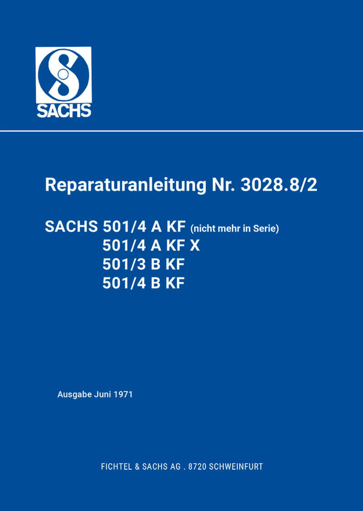 Sachs 501/3 und /4 Reparaturanleitung, Titelseite