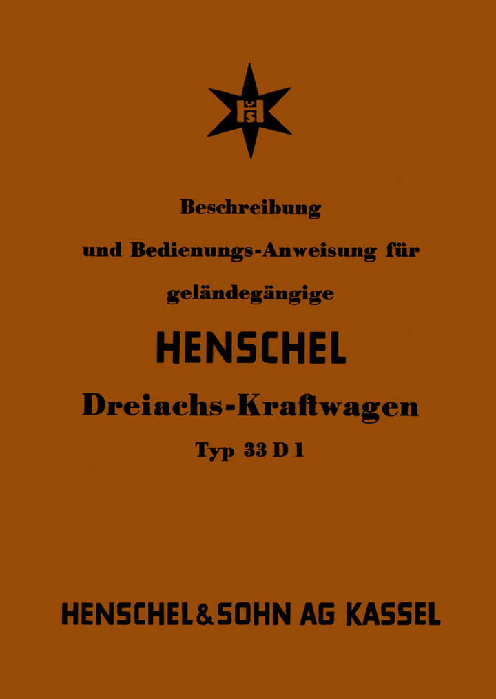 Henschel Typ 33 D1 Betriebsanleitung, Titelseite