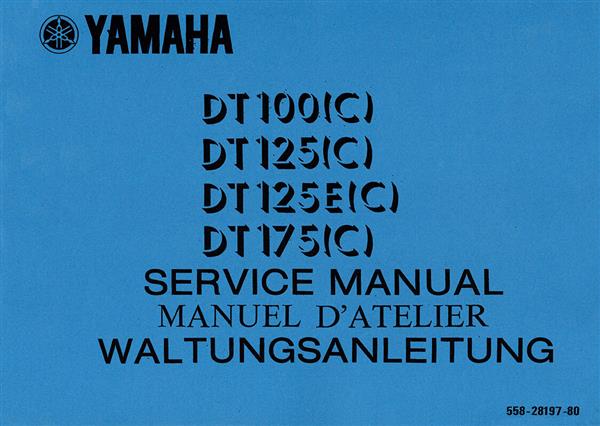 Yamaha DT100 DT125 DT125 E DT175 Wartungsanleitung Reparaturanleitung, Titelseite