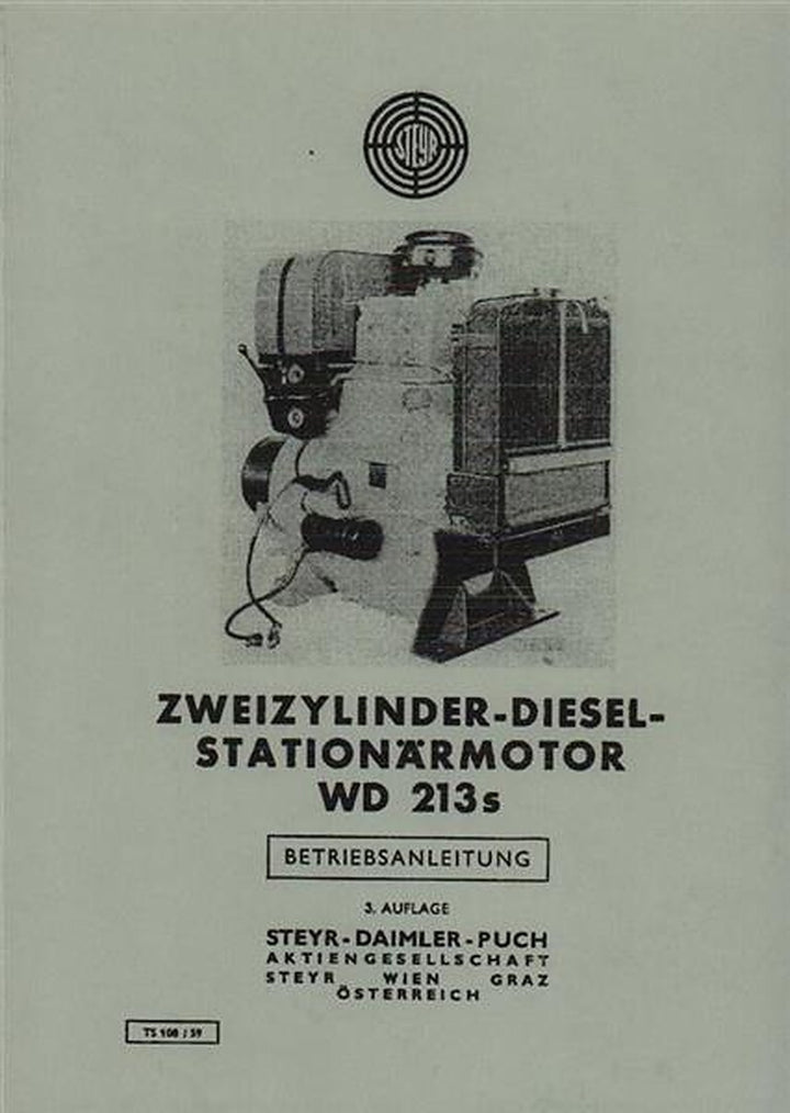 Steyr WD213s Stationärmotor Betriebsanleitung, Titelseite