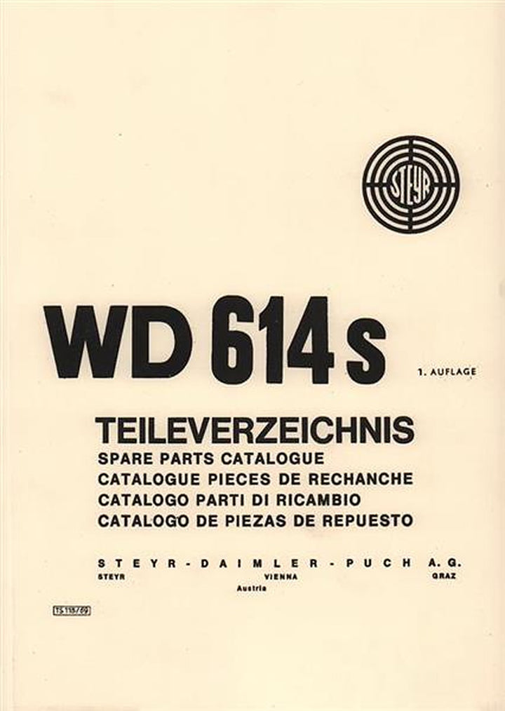 Steyr WD 614 s, 6-Zylinder-Diesel-Stationärmotor, Ersatzteilkatalog, Titelseite