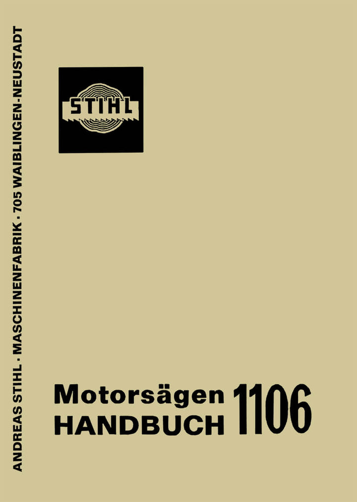 Stihl 1106 Motorsäge Handbuch, Titelseite