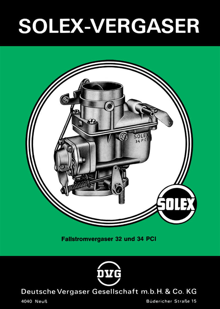 Solex Fallstromvergaser 32 und 34 PCI Betriebsanleitung, Titelseite