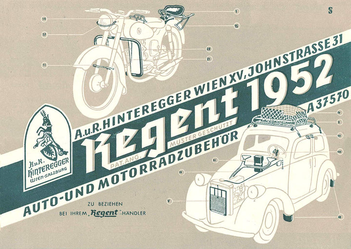 Regent Auto- und Motorradzubehör 1952 Prospekt, Titelseite