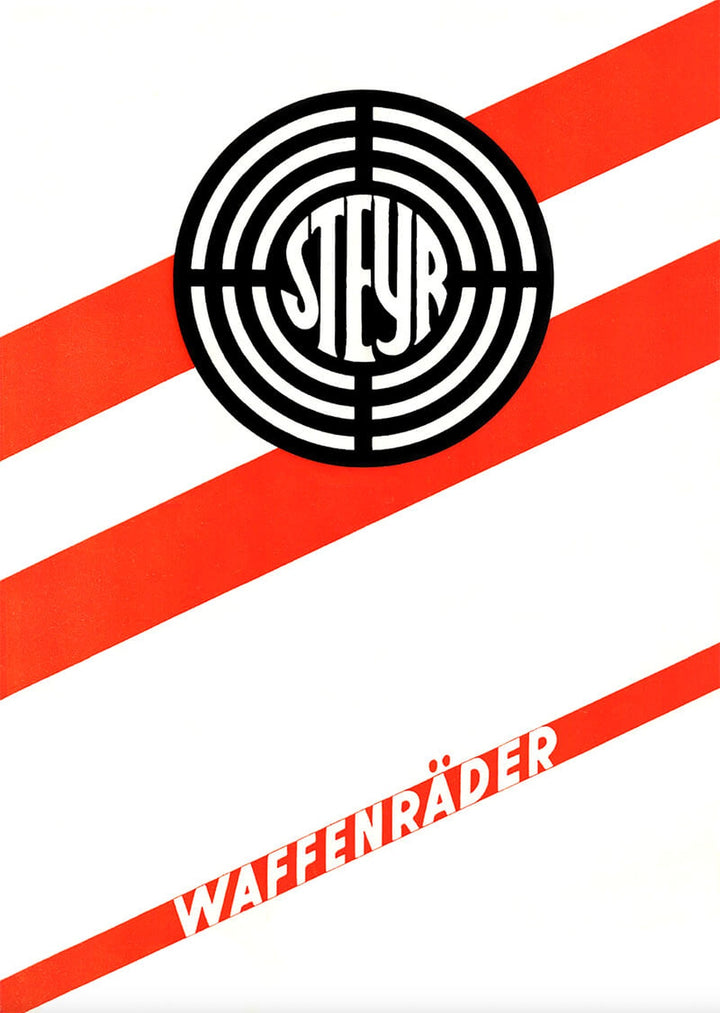 Steyr Waffenräder Prospekt-Reproduktion 1936, Titelseite