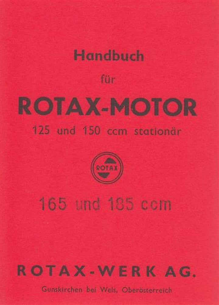 Rotax Stationärmotor 125, 150, 165 und 185 ccm, Handbuch, Titelseite