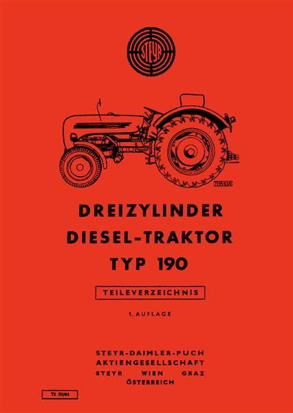 Steyr 190 Traktor Ersatzteilkatalog, Titelseite