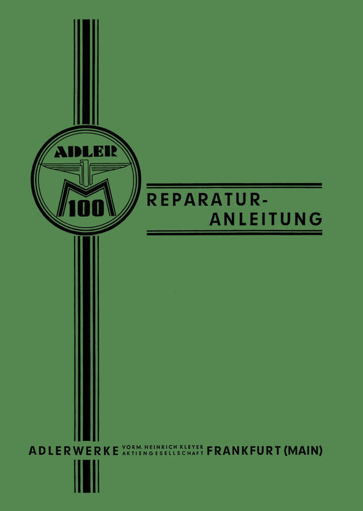 Adler M100 und M125 Reparaturanleitung, Buchcover