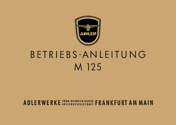 Adler M125 Betriebsanleitung, Buchcover