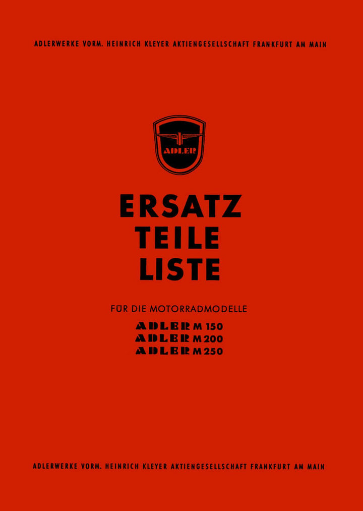 Adler M150 M200 M250 Ersatzteilkatalog, Buchcover