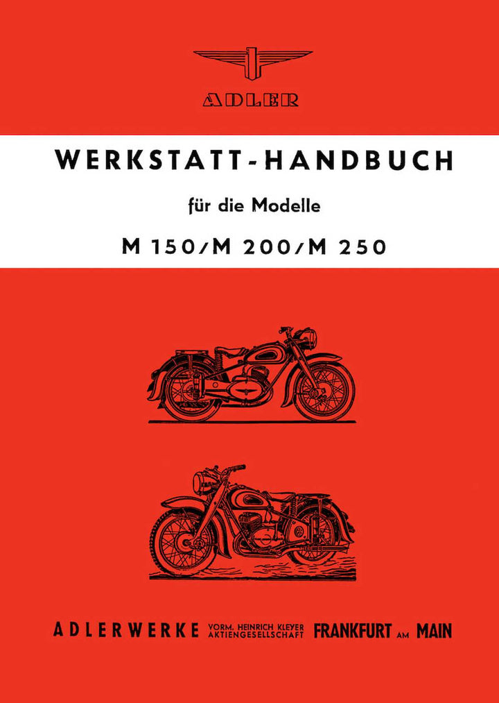 Adler M150 M200 M250 Werkstatthandbuch, Buchcover