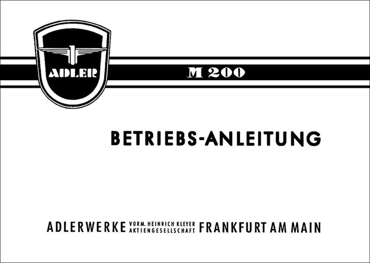 Adler M200 Betriebsanleitung, Buchcover