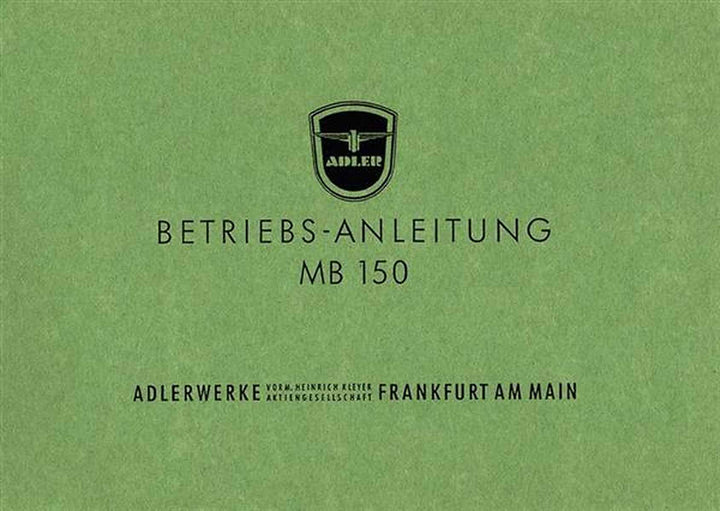 Adler MB150 Betriebsanleitung, Buchcover