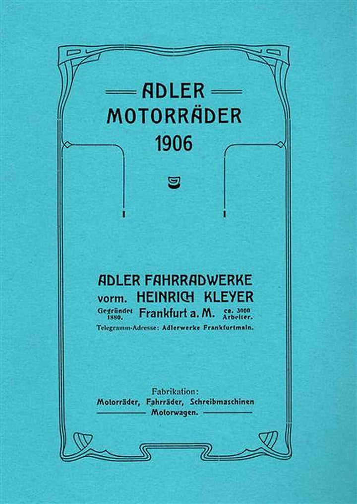 Adler - Motorräder 1906 Prospekt, Buchcover