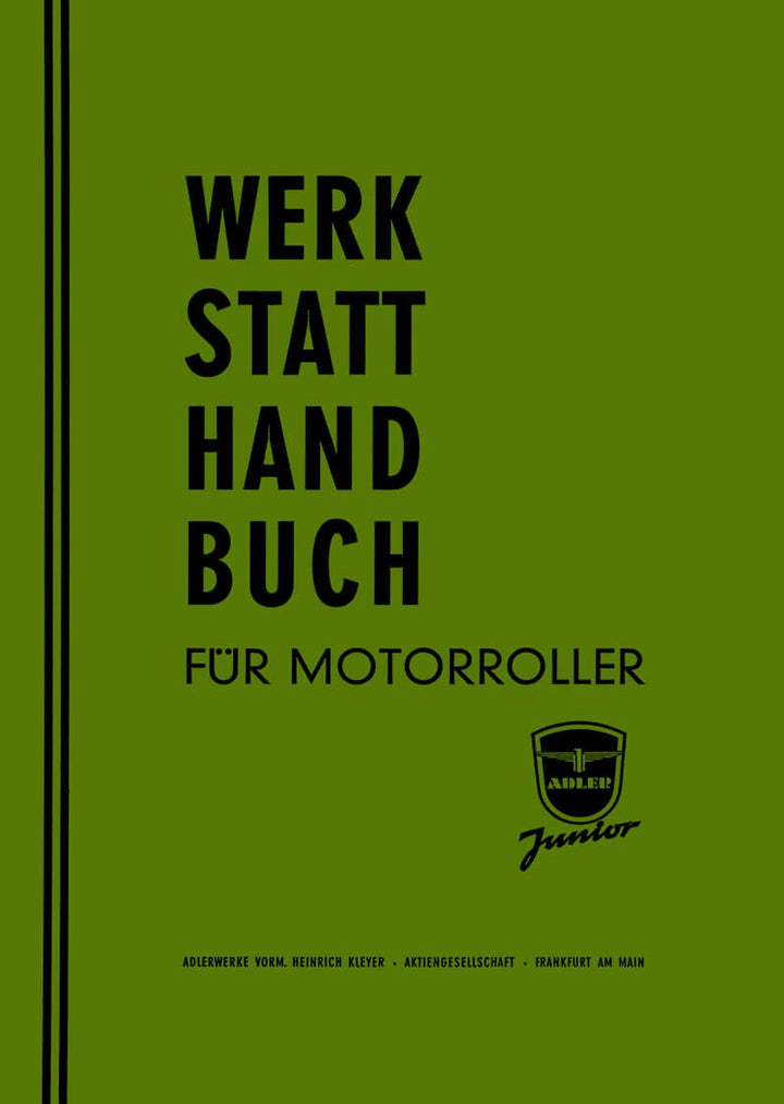 Adler MR100 Junior-Roller Werkstatthandbuch, Buchcover