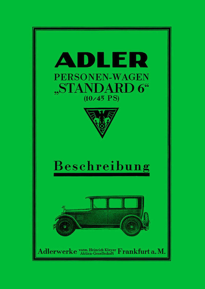 Adler Standard 6 Betriebsanleitung, Buchcover