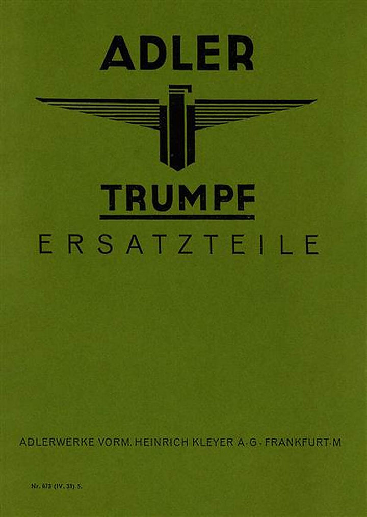 Adler Trumpf 1.5 Ersatzteilliste, Buchcover