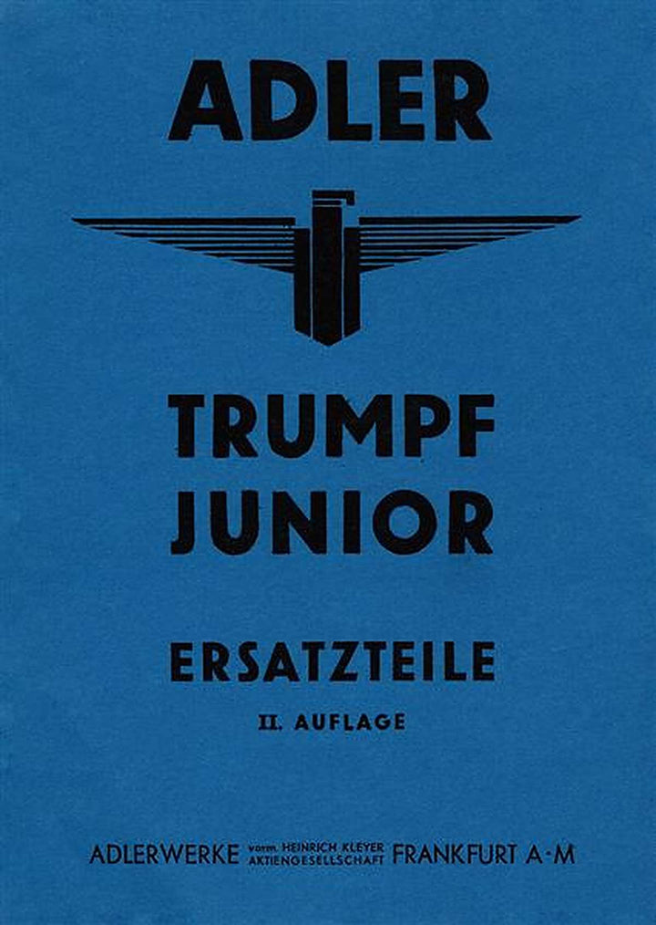 Adler Trumpf-Junior Typ 1G Ersatzteilkatalog, Buchcover