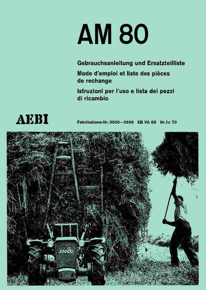 Aebi AM80 Betriebsanleitung und Ersatzteilliste, Buchcover