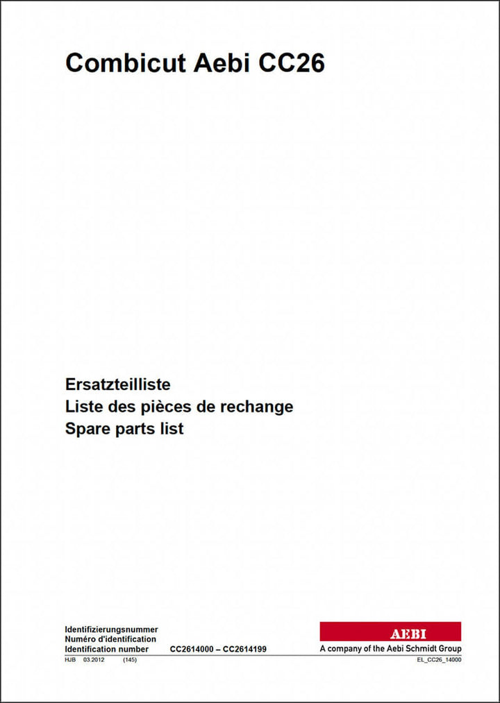 Aebi CC26 Combicut Ersatzteilliste, Buchcover
