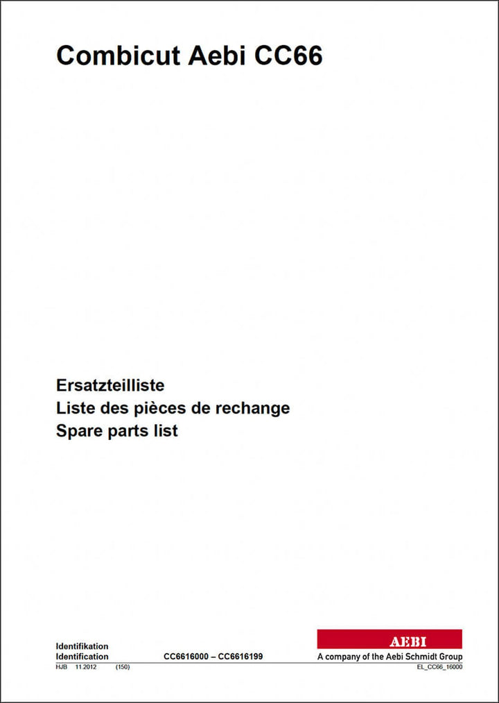 Aebi CC66 Combicut Ersatzteilliste, Buchcover