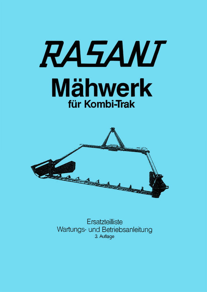 Aebi Rasant Mähwerk für Kombi Trak Ersatzteilliste Werkstatthandbuch und Betriebsanleitung, Buchcover