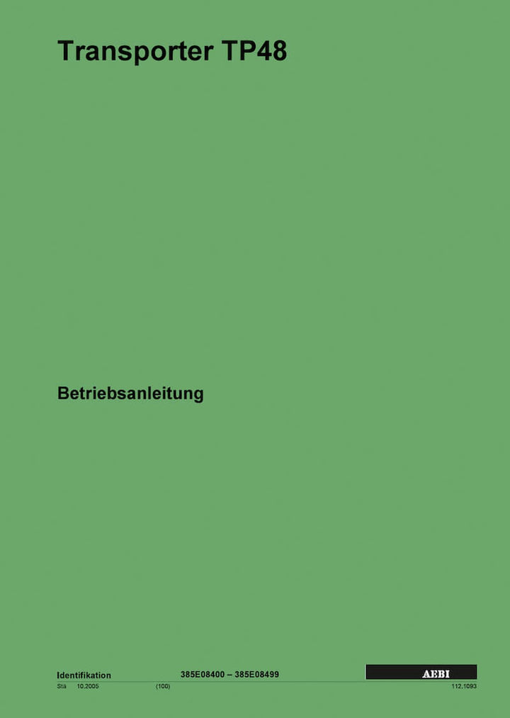 Aebi TP48 Betriebsanleitung, Buchcover
