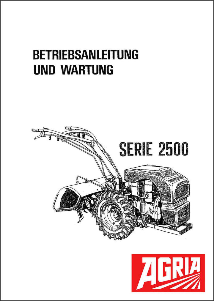 Agria 2500 Serie Betriebsanleitung, Buchcover