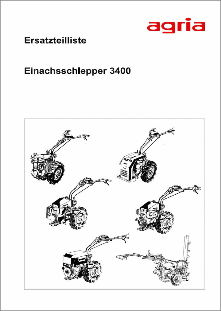 Agria 3400 Ersatzteilliste, Buchcover