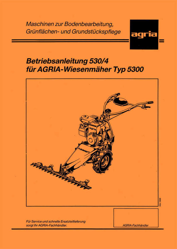 Agria 5300 mit Briggs & Stratton Motor Betriebsanleitung, Buchcover