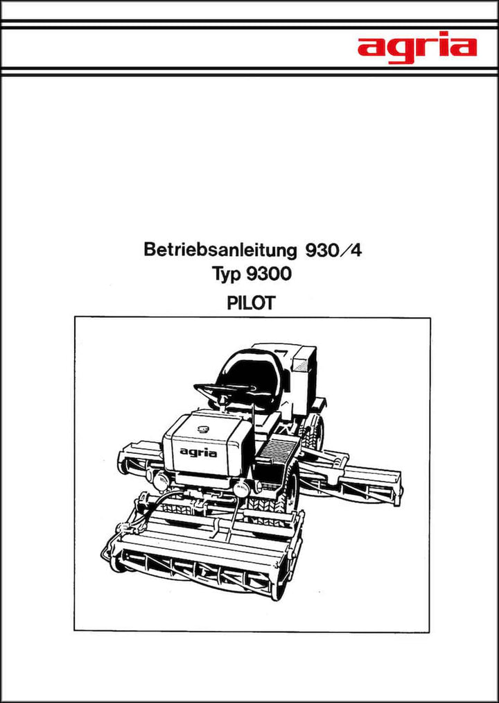 Agria 9300 Pilot Betriebsanleitung, Buchcover